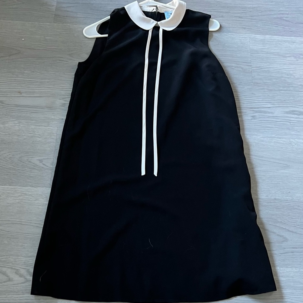 CeCe White Collar Black Dress